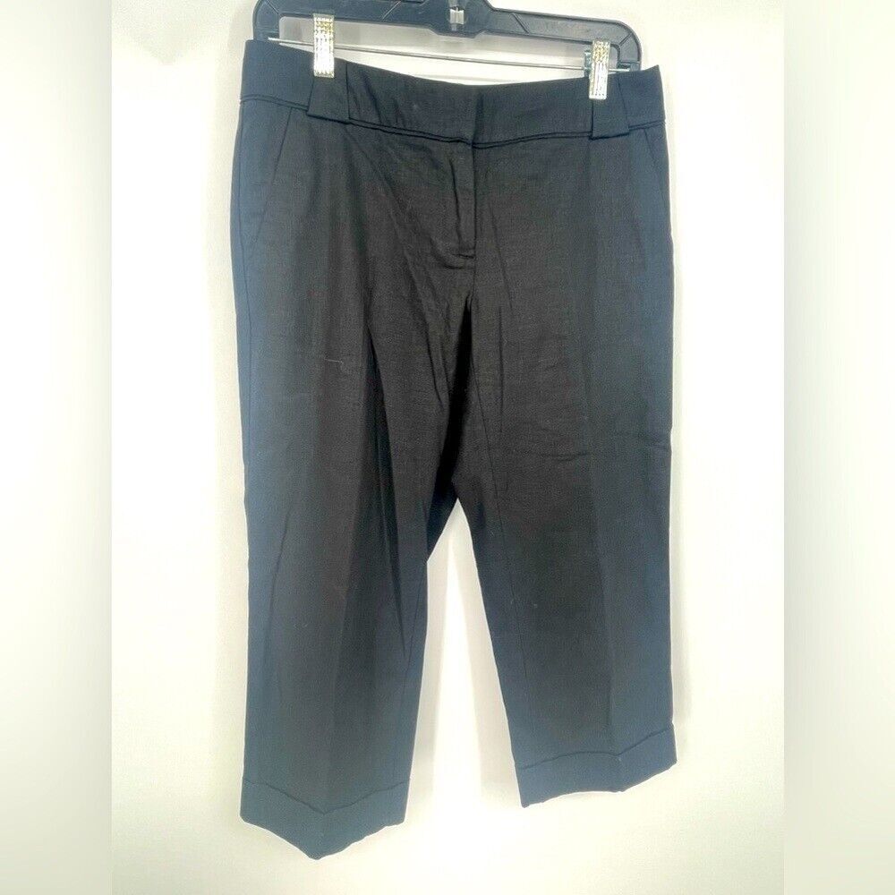 New York & Company Stretch Cropped Black Pants Size 4 Career Casual‎
